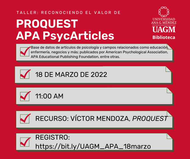Reconociendo el valor de Proquest APA PsycArticles.